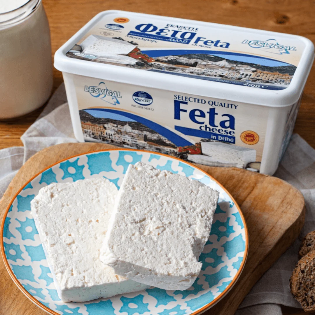 Feta PDO from Lesvos in Brine – 2kg Family Pack (13 x 150g Slices)