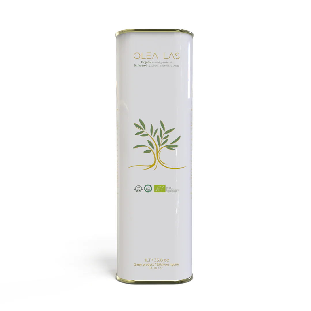 Olea Las – Organic Extra Virgin Olive Oil from Laconia (Koroneiki Monovarietal) – 1000ml Tin