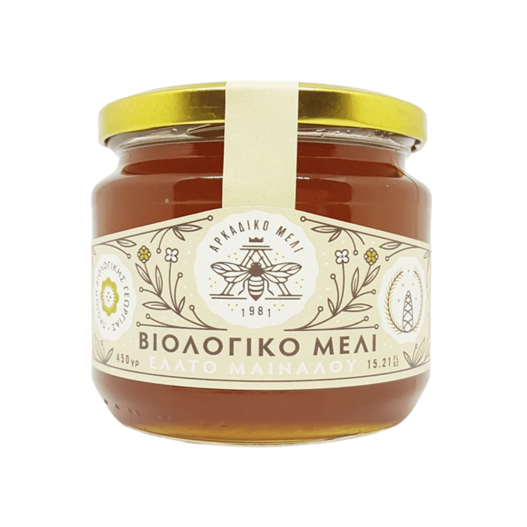 Organic Mainalo Fir Honey from Arcadia – Raw, Non-Crystallising | 450g