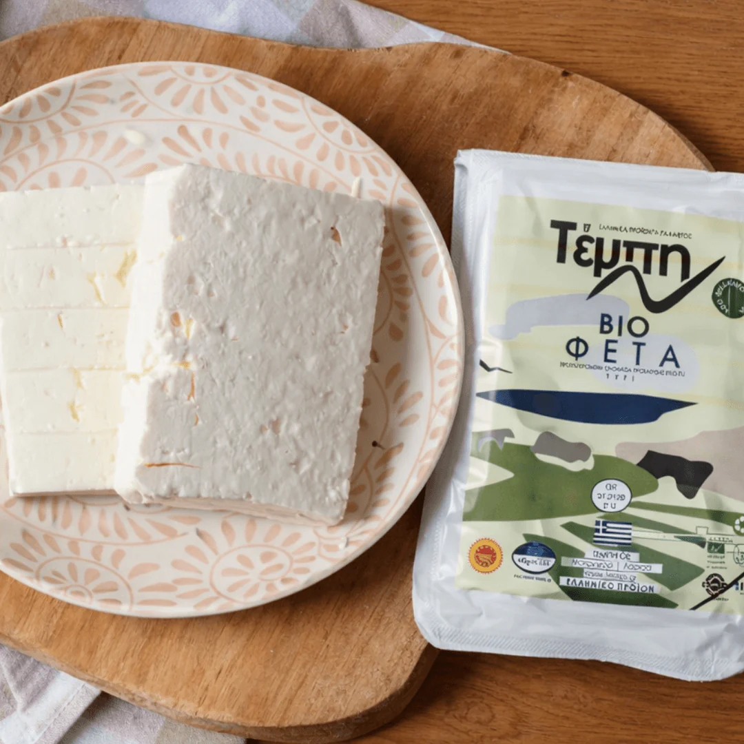 Organic PDO Greek Feta Cheese from Tempi Valley – 200g
