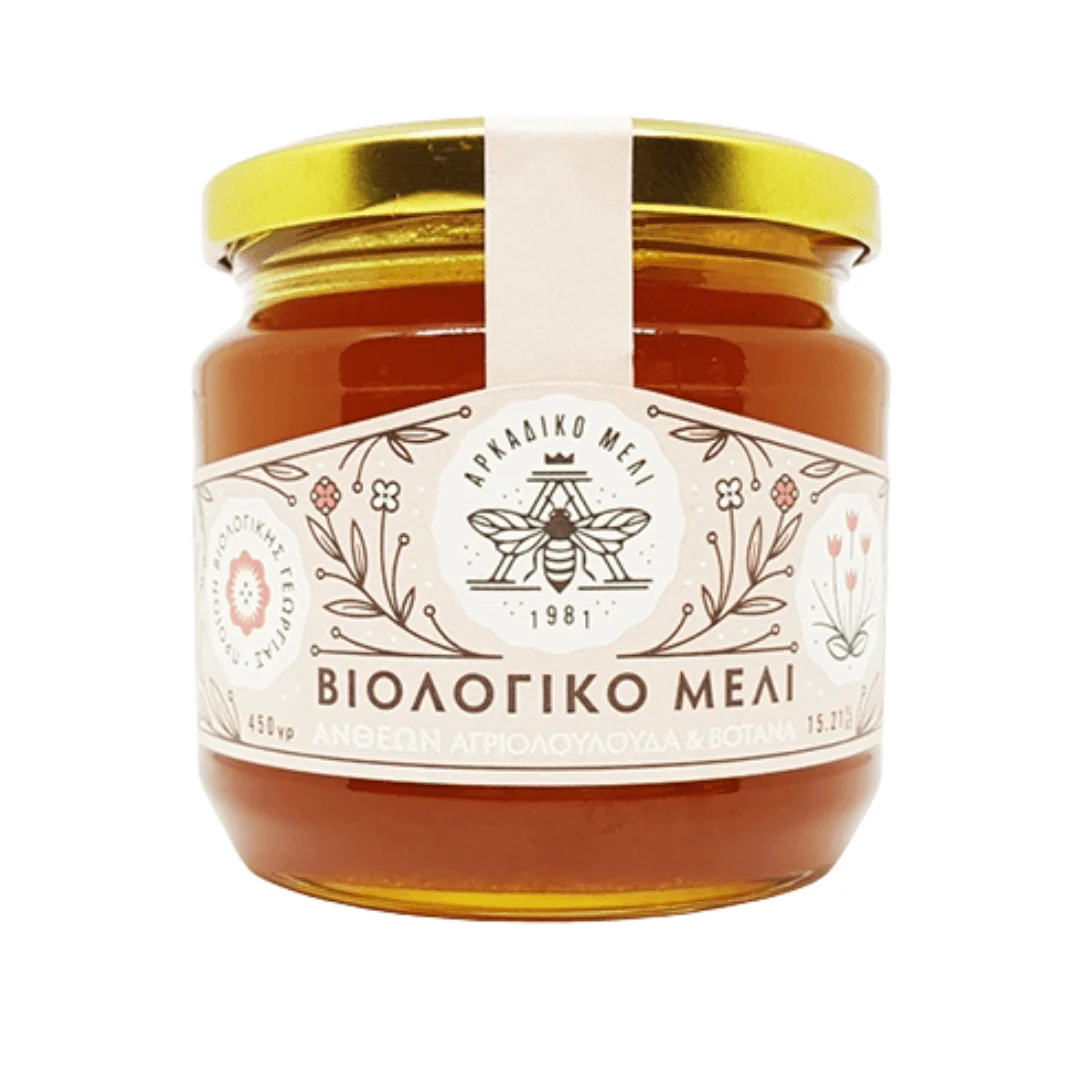 Organic Wildflower & Aromatic Herbs Honey from Arcadia – Delicate & Floral | 450g