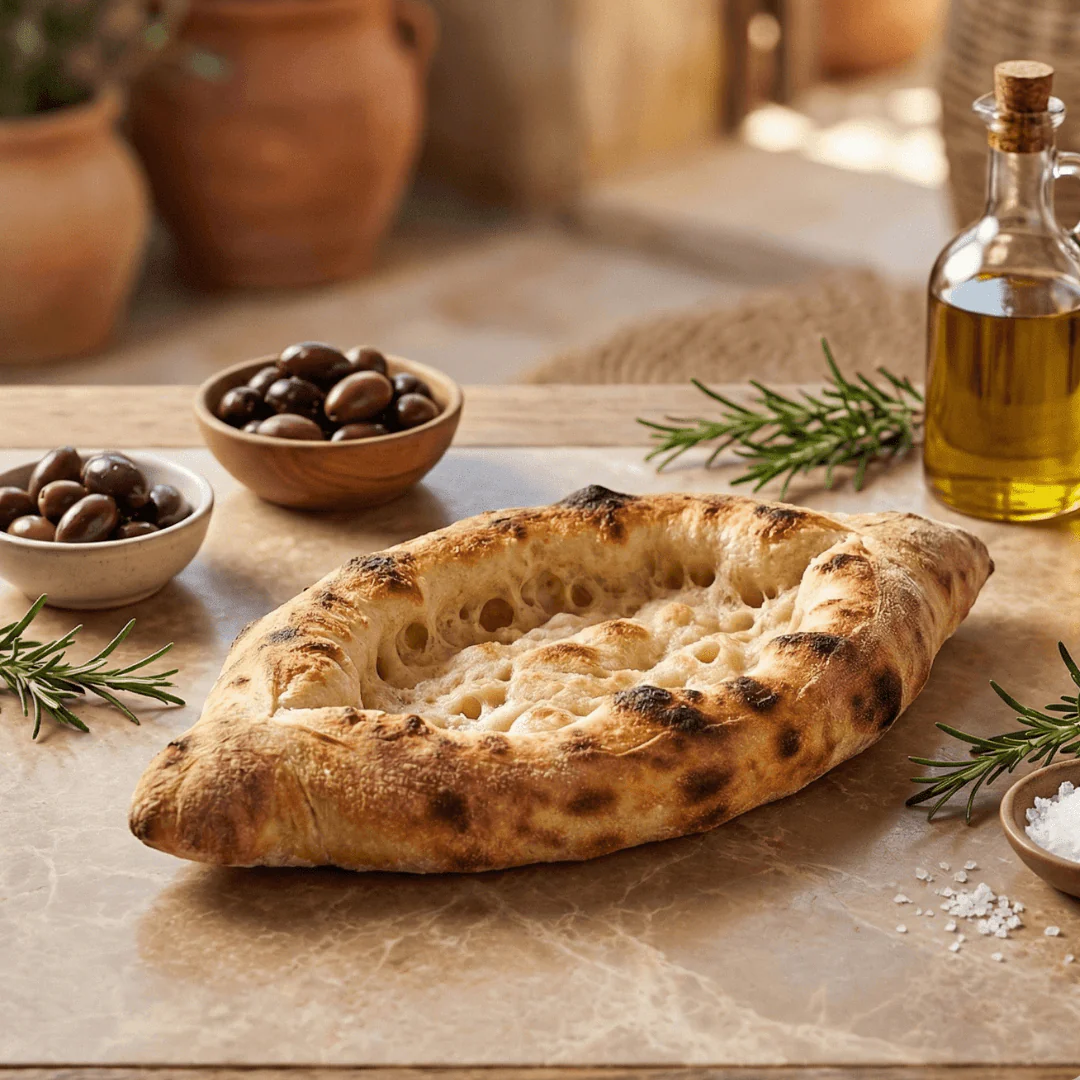 Traditional Greek Peinirli Pita Bread – Extra Long Oval Base (4× ~40cm)