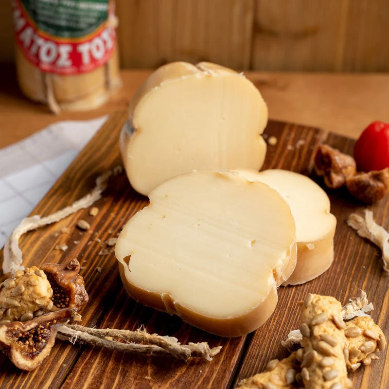 Smoked Metsovone PDO from Metsovo – naturally aged, perfect for grilling & table cheese | Whole piece ~1.5 kg - Image 2